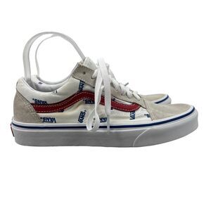 Vans Sneakers Womens 8 White Suede and Canvas Skate Skater Skateboarding Shoes